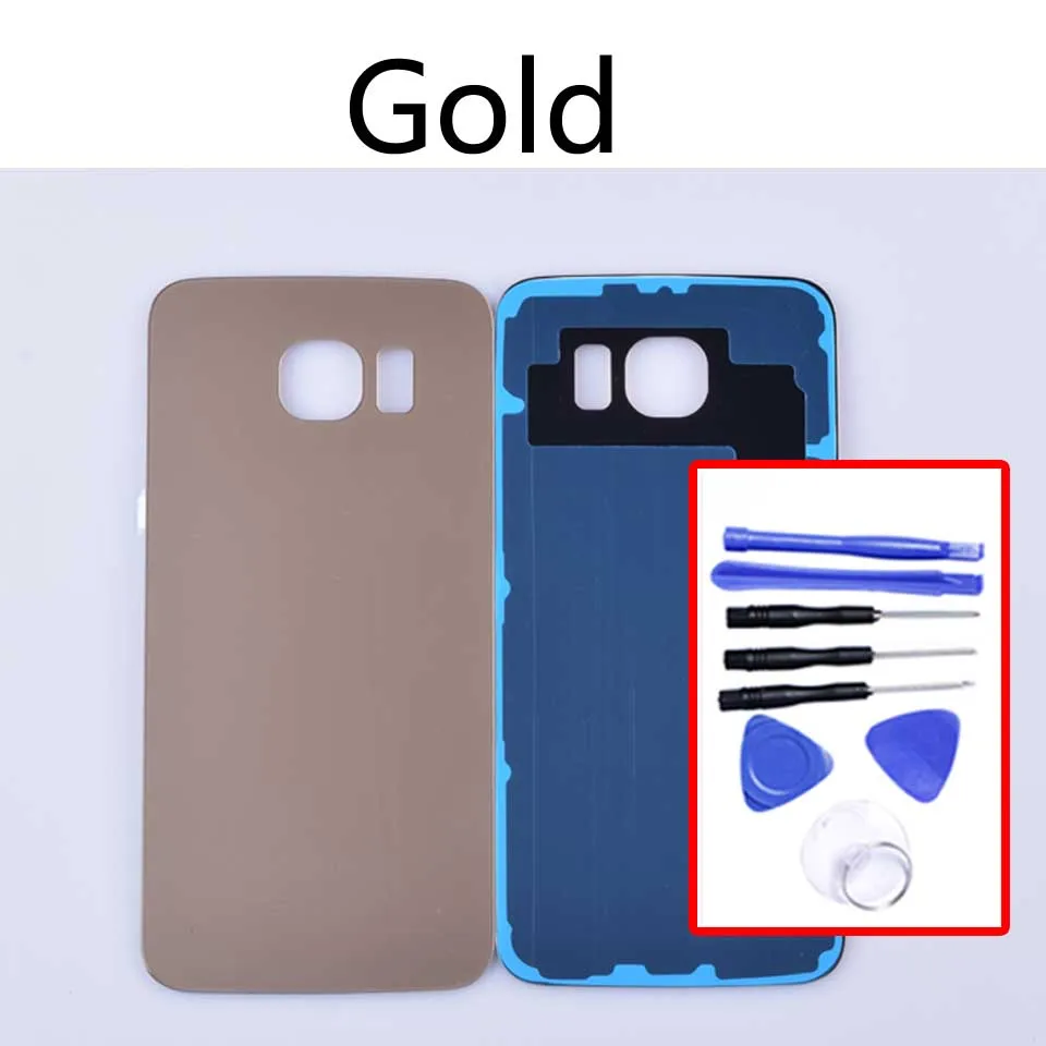 S6 задняя крышка батарейного отсека для Samsung Galaxy S6 G920 G920F G920A G920FD G920I задняя крышка корпуса батарейного отсека Запасные части - Цвет: Gold-With tool