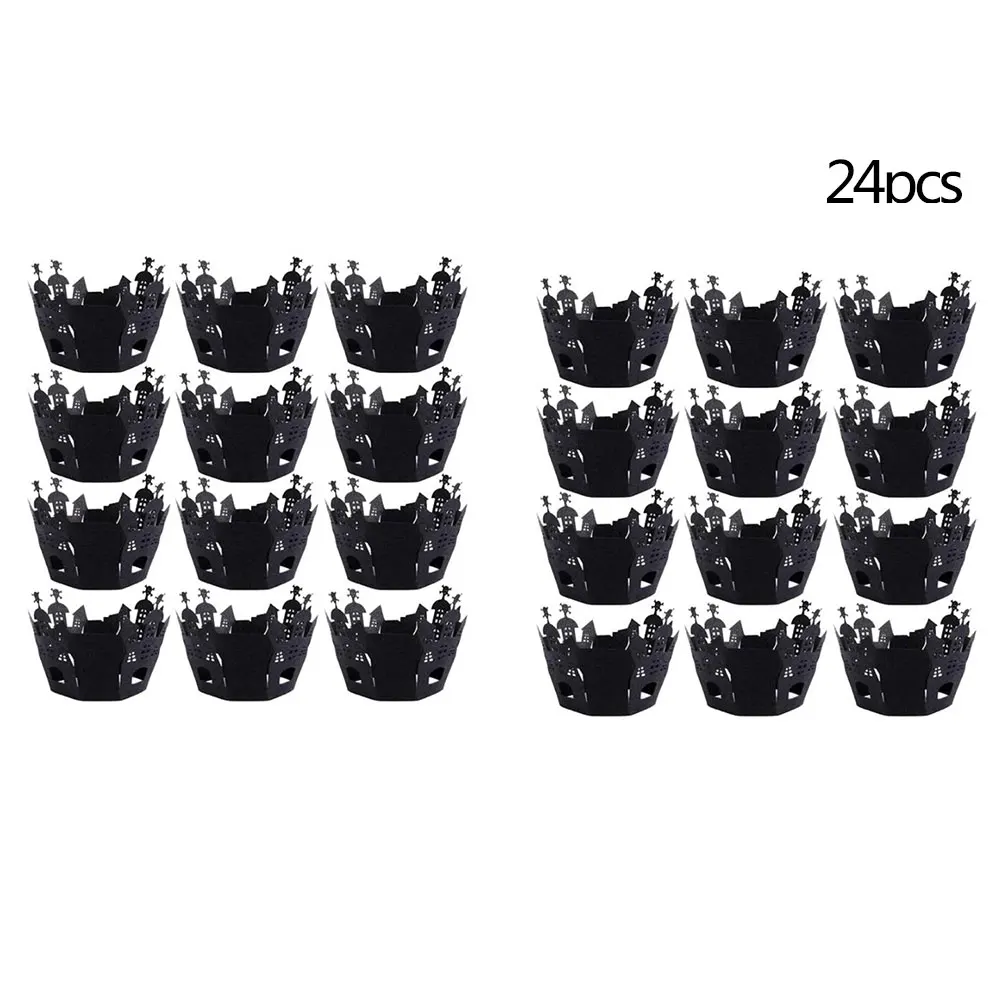 24 шт./компл. бумажная коробка для украшения торта на Хэллоуин паутины тыквы|Формы