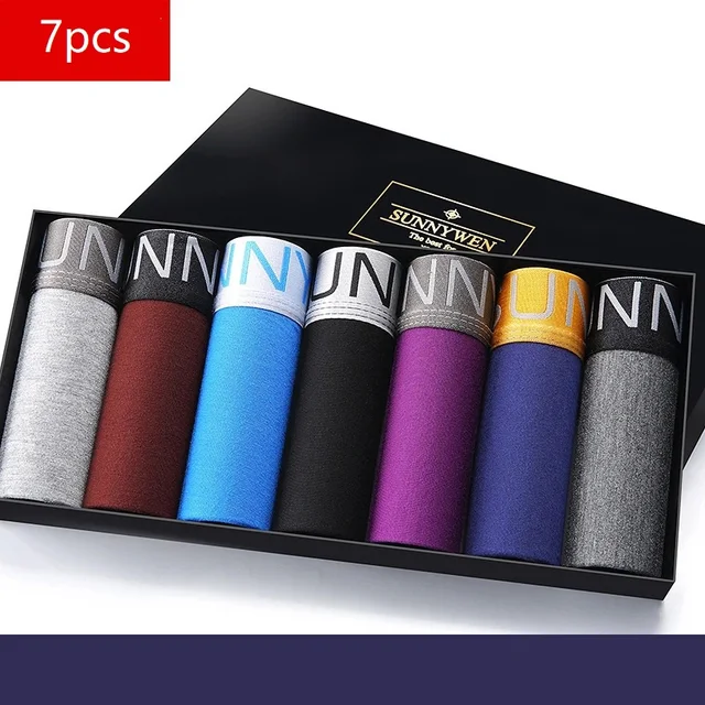 7PCS/Lot Men Panties Shorts Underwear Boxer Shorts Men's sexy underwear High quality men's underwear Pouch 7PCS 710