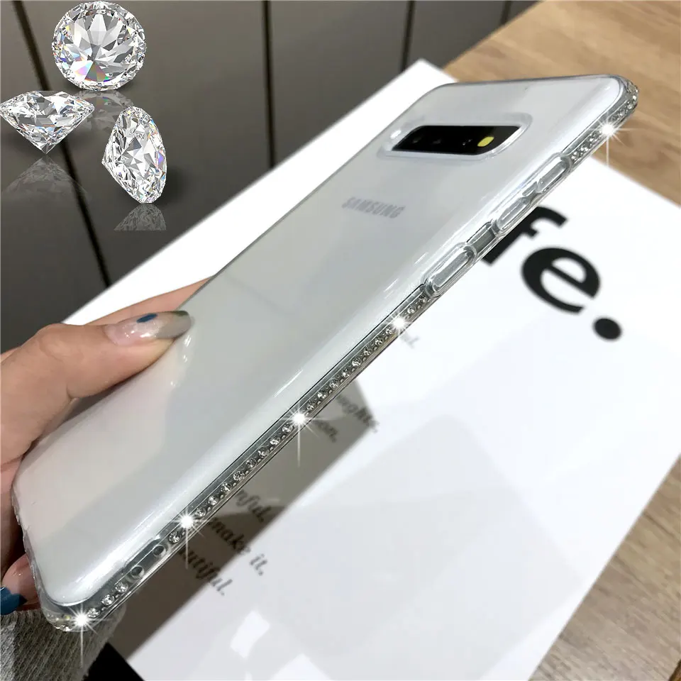

Diamond Glitter TPU Case For Samgsung Note 10 Pro 9 S10 S10E S9 Plus Cover Caso iphone XS MAX XR X 5s 6 6s 7 8 Plus Phone Cases