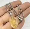 Natural stone yellow crystal Black Tourmaline Repair Ore Can Be Used Charm Citrine Pendant For DIY Jewelry Making Necklace 1pcs 2