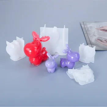 

3D silicone mold diy geometry stereo elk deer mold animal mold decoration ornament mold Jewelry tool