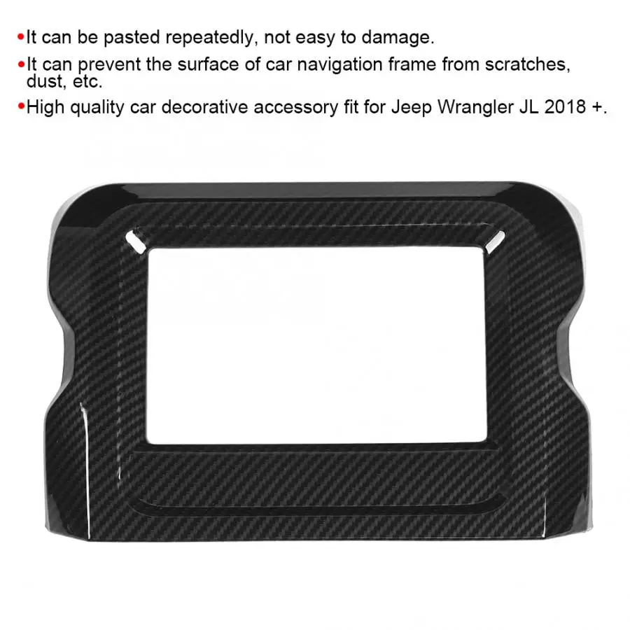 ABS углеродное волокно текстура внутренняя окантовка навигатора декоративная отделка Подходит для Jeep Wrangler JL высокое качество автомобильные аксессуары