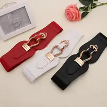 

Luxury Fashion Girl Elastic Belt New Dress Skirt Elastic Wide Waist Seal Gold Round Buckle Women's Decorative Belts