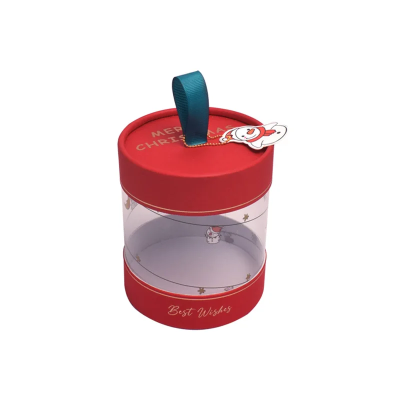 Рождественская Подарочная коробка безопасная упаковочная для фруктов цилиндр