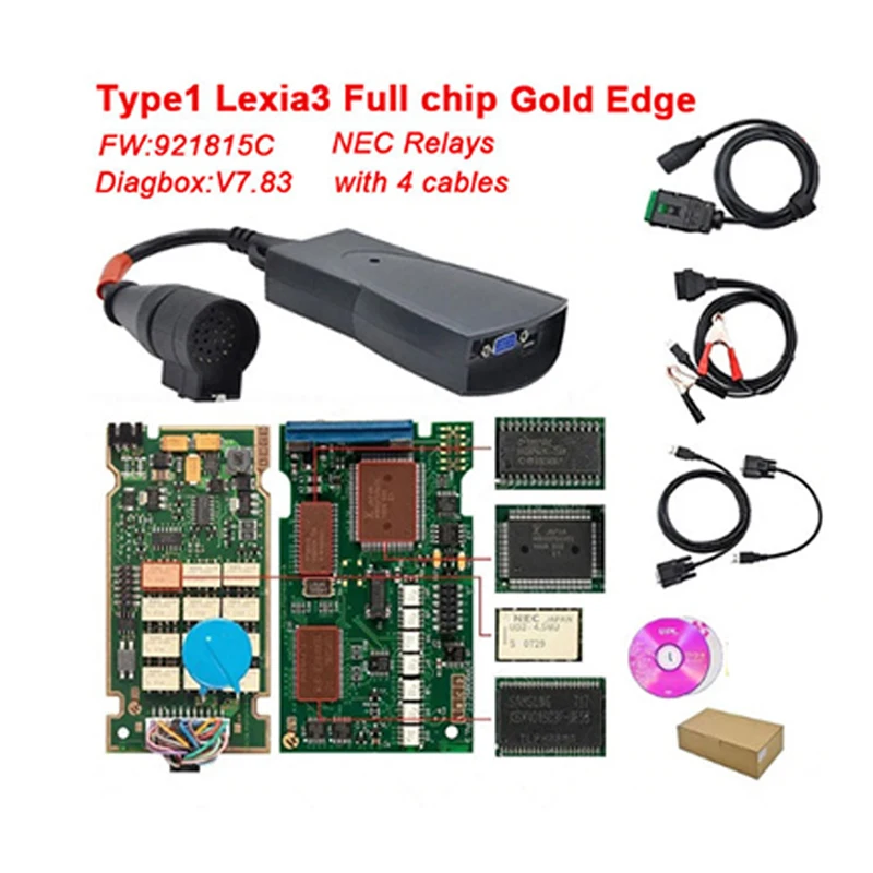 Профессиональный Lite Lexia3 PP2000 Diagbox V7.83 PSA XS Evolution для Citroen/peugeot LEXIA-3 FW 921815C Lexia 3 нормальный чип - Цвет: Синий
