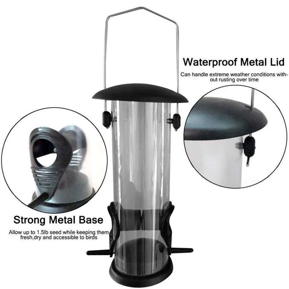 Portable Outdoor Bird Feeder Garden Hanging Feeding Food Container
