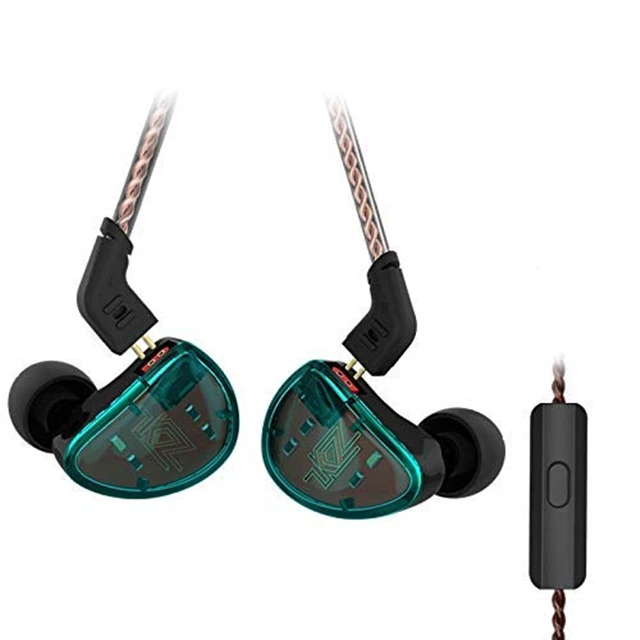 green with mic KZ AS10 5 сбалансированная арматура драйвер в ухо наушник HIFI монитор с басом наушники - Цвет: green with mic