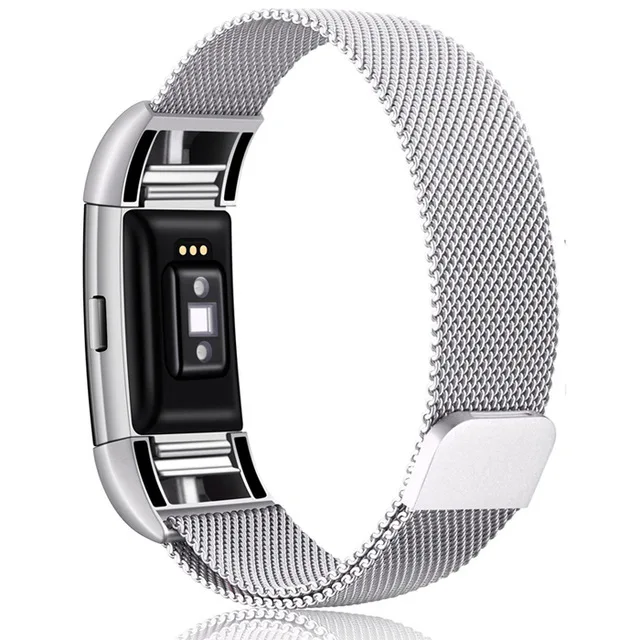 Ремешок Centechia для Fitbit Charge 2 Hr, сменный Браслет из нержавеющей стали для Fit Bit Charge2, умные часы, размеры S, L - Цвет: Серебристый