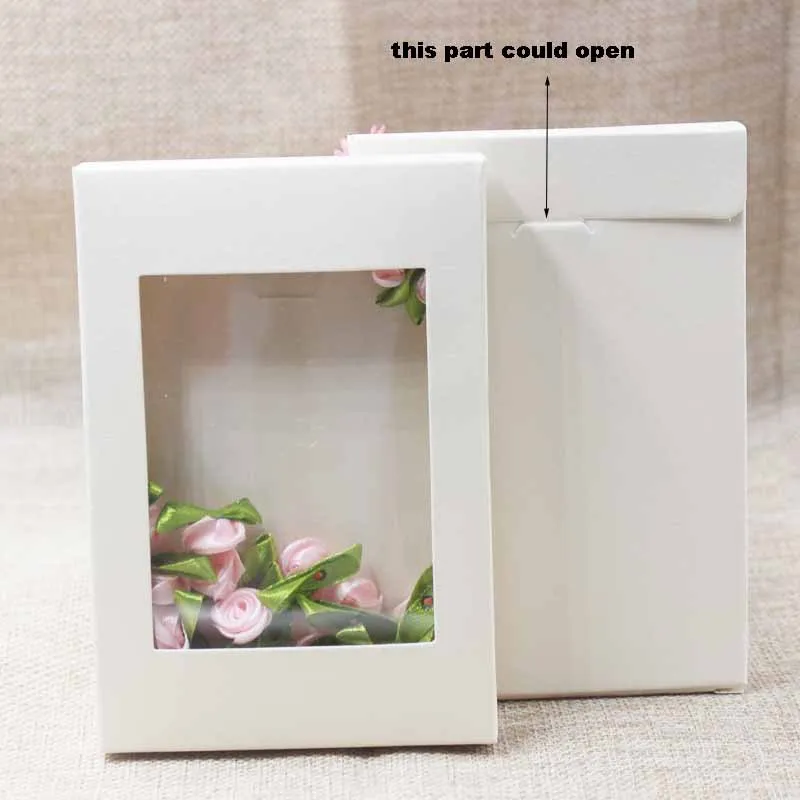 10/20pcs Kraft Paper Candy Box DIY Cake Cookie Favor Gift Package With PVC Clear Window Home Christmas Party Wedding Decoration