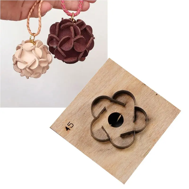 

Leather Hydrangea Pendant Template Wooden Punching Die Cutting Mould Art Crafts 83XF