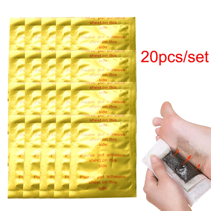20 pairs Gold Leaf Ginger Detox Foot Patches Sleep Slimming Toxin Feet Pads | Красота и здоровье