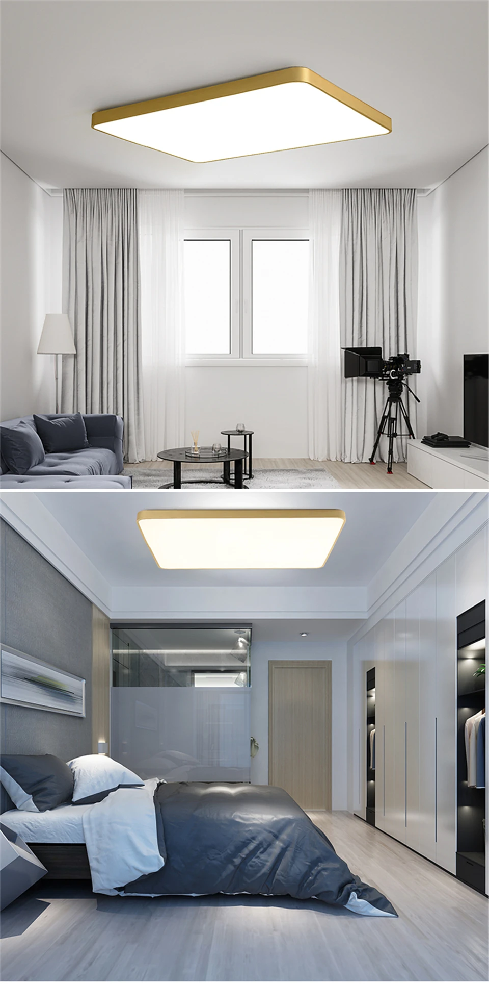 Modern LED Ceiling Lights Rectangular Square Round Indoor Ceiling Lamp Living Room Bedroom Dining Room Study Room Hanging Lamp