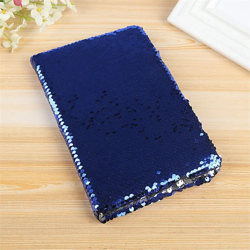 80 Sheets Fashion Creative Sequins A6 Notebook Monthly Planner Agenda Organizer Diary Kawaii Stationary Office School Supplies - Цвет: blue