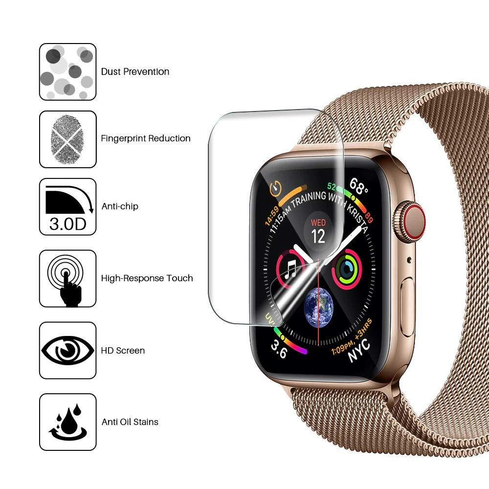 10 шт. полная защитная пленка из термополиуретана для Apple Watch Series 4 5 40 мм 44 мм HD Smartwatch lcd пленка Series 1 2 3 38 мм 42 мм
