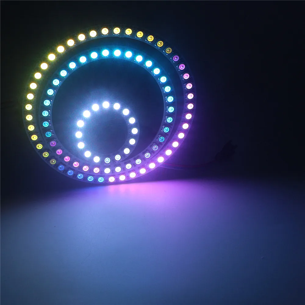 DC 5V WS2812B Individually Addressable Pixel Ring 8 16 24 35 45 LEDs WS2812 Built-in IC 5050 RGB LED Ring Module Led Strip Light