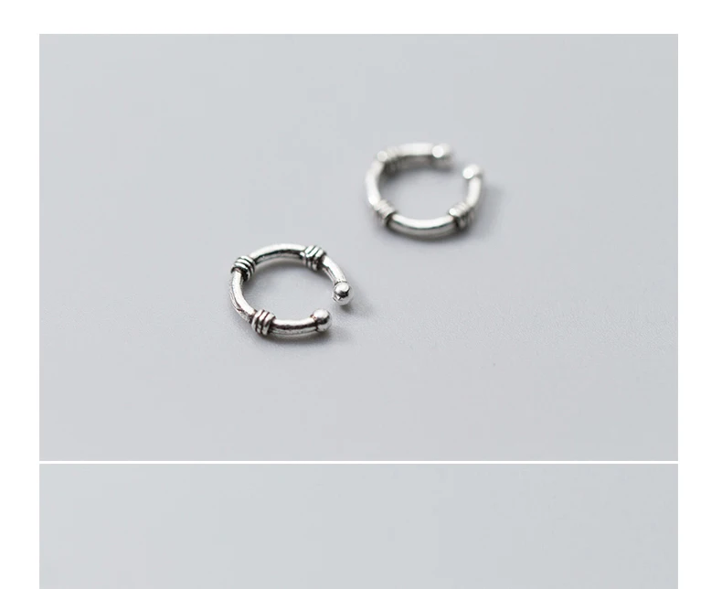 Античное серебро, рукав-крылышко, не проколотых ушей Earcuff для Для женщин 925 пробы серебряные серьги-клипсы в Корейском стиле детские Earcuff