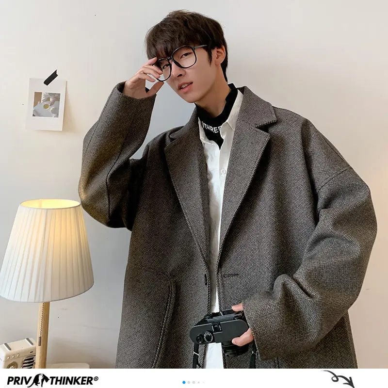 Куртка Privathinker мужская оверсайз в Корейском стиле повседневная верхняя одежда