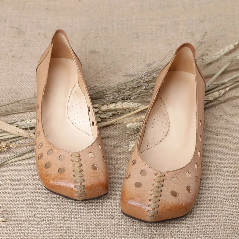 

66 Yuan Rebate Does Not Change Non-Mind Carefully Shot! Xi shuai Handmade WOMEN'S Genuine Leather Shoes National Wind