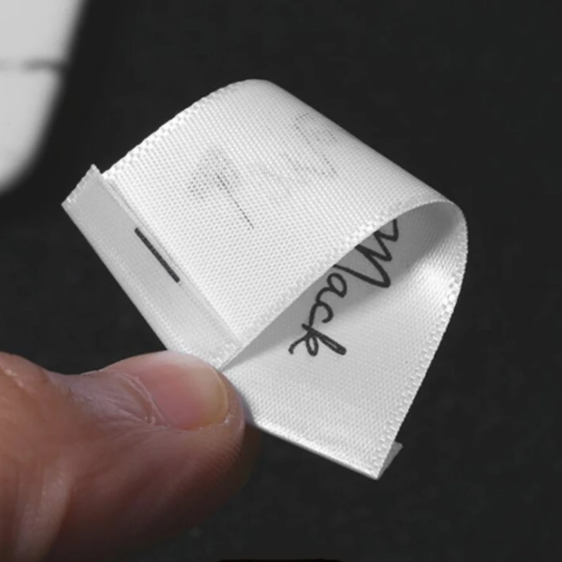 200pcs/lot Single Satin Ribbon Fabric Print Sewing Tags For Cloth Label Printed Clothing Tags