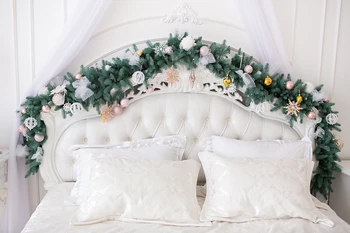 

HUAYI Baby Children Photography Backdrop Christmas Day Theme Vinyl Photo Background Bed Headboard Photobooth W-3435