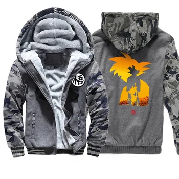 

Dragon Ball Cartoon Mens Jacket Hoodies Thick Winter Camouflage sleeve Streetwear Top 2020 Funny Harajuku Leisure Sweatshirts