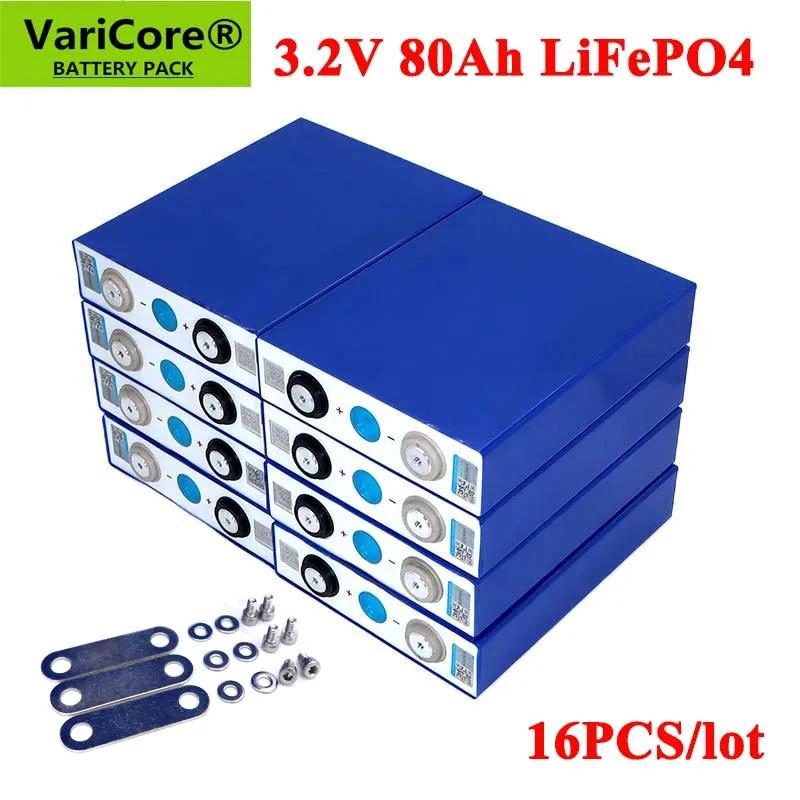 16 шт. 3 2 V 80Ah LiFePO4 аккумулятор литий-железо-phospha 80000 мА/ч 12V 24V 240A мотоцикл
