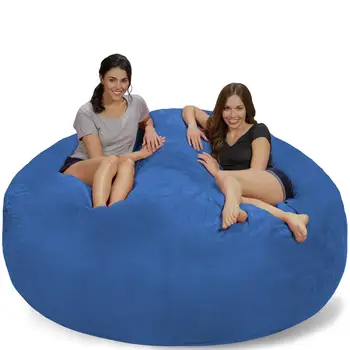 

Luxury 7-Foot Bean Bag Chair Microsuede Cover Black Machine Washable Big Size Sofa bed Giant Lounger Furniture sack living room