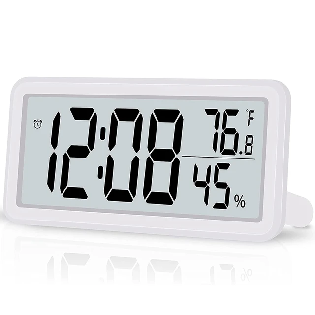 Atomic Clock, Indoor Temperature and Humidity, Backlight, Battery Operated,  USB Charger, 2 Alarm Clocks, Desk Clock for Bedroom, Living Room, Office