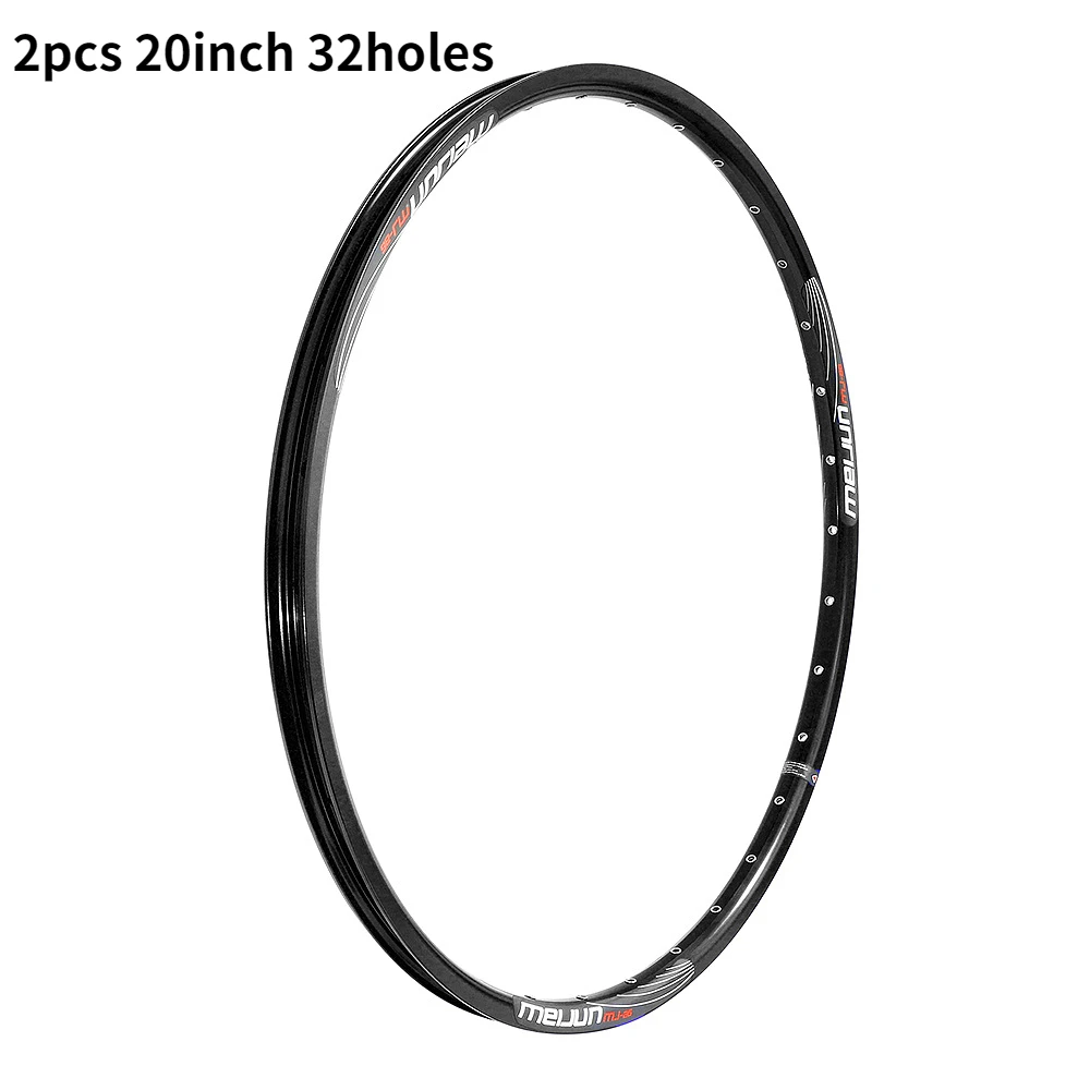 Paire De Jantes Vélo 20 Pouces Double Couche Aluminium 12G 48 Rayons - Noir - Pour Frein à Disque