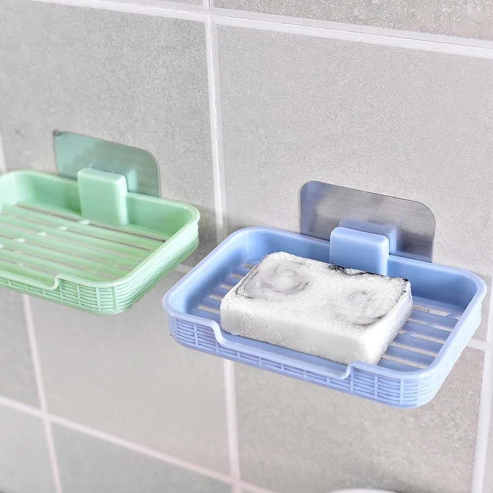 

Punch-free Suction Cup wall hanging soap box Kitchen Bathroom wall-mounted Soap Dish Bathroom Drain Soap Box Holder