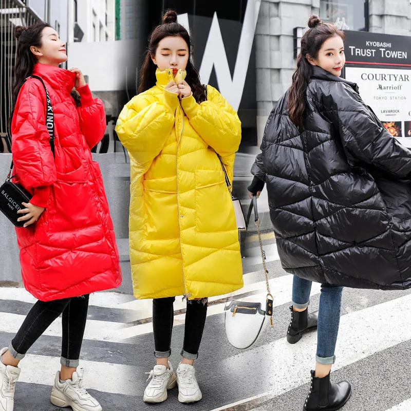 

2019 Winter New Style Korean-style Mid-length over-the-Knee Cotton Overcoat Versatile Loose-Fit CHIC Cotton-padded Jacket Women'