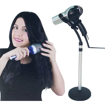 

360 Degrees Rotation Adjustable Height Hair Dryer Stand Holder With Heavy Base On Counter Top Floor Hands Free Hair Dryer Stand