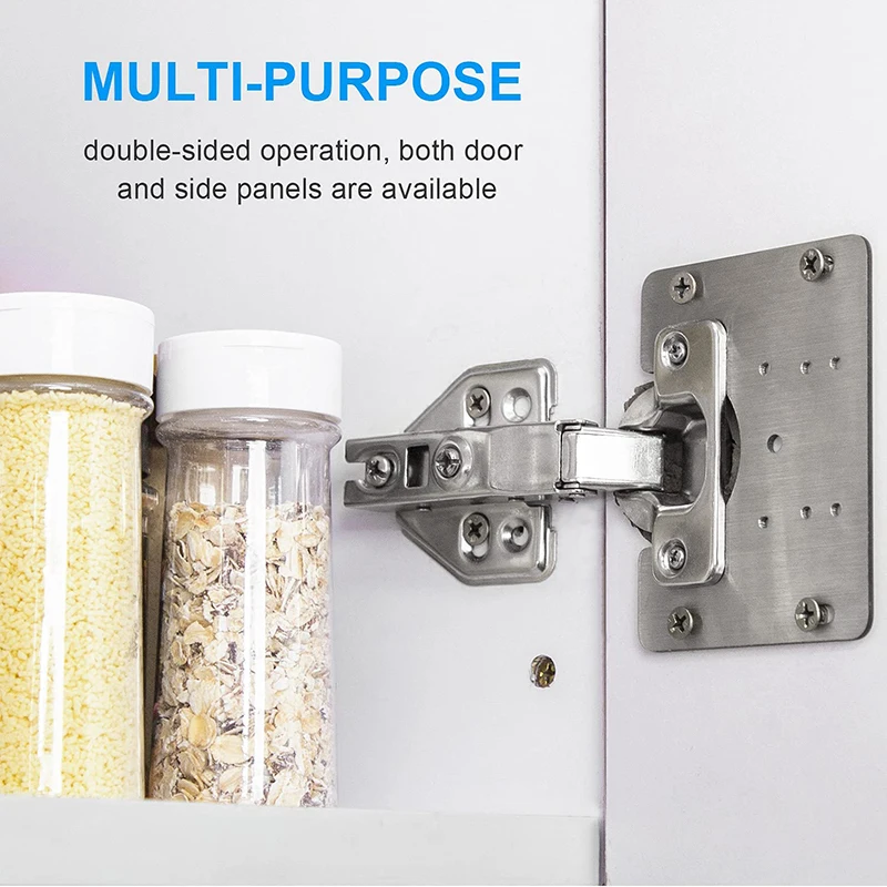 1/2/4pcs Stainless steel Hinge Mounting Plate with Screws Adapts to Hinge Cups Different Size Easy Mount Concealed Cabinet