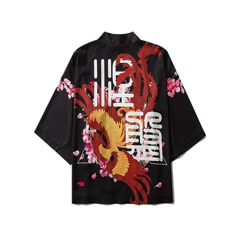 

Yukata Women Kimono Cardigan Men Japanese Kimono Traditional Shirt Cosplay Costume Chinese Style Male Dragon Phoenix Print Coat