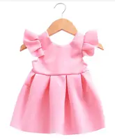Vestidos de bebé rosa azul mangas voladoras lazo de encaje Backless Fairy recién nacido Toodler vestido de princesa para bebé