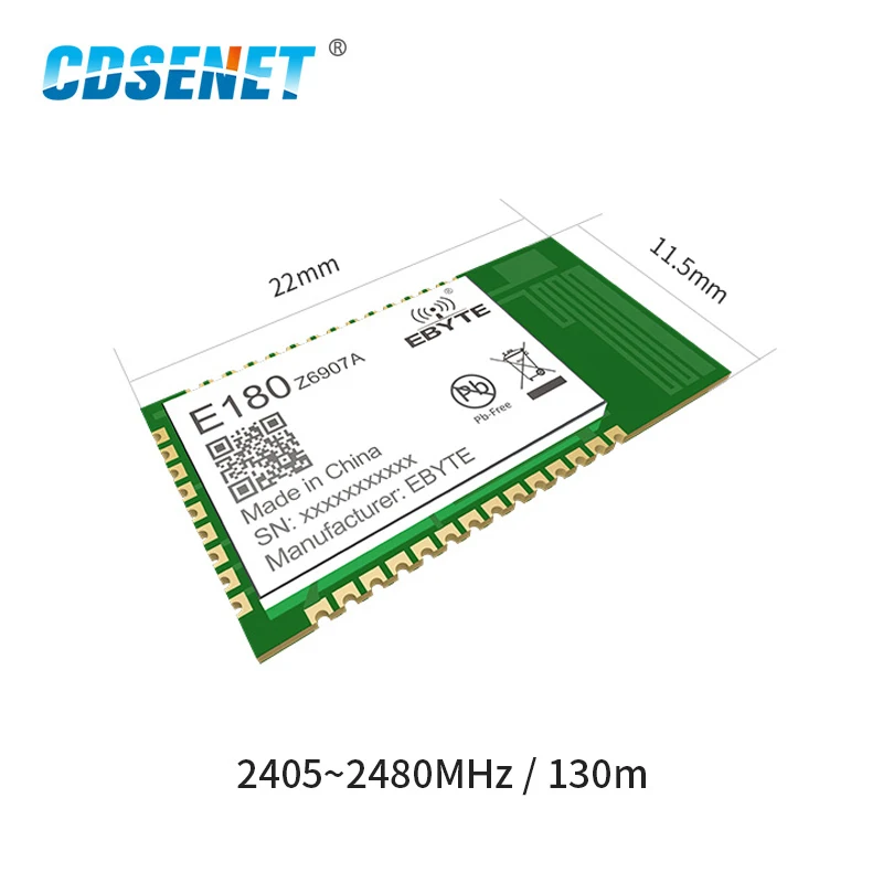 TLSR8269 2,4 Ghz 7dbm 512kb Flash 130m Rango 3,3 V Antena de PCB SMD Zigbee 3,0 módulo E180-Z6907A