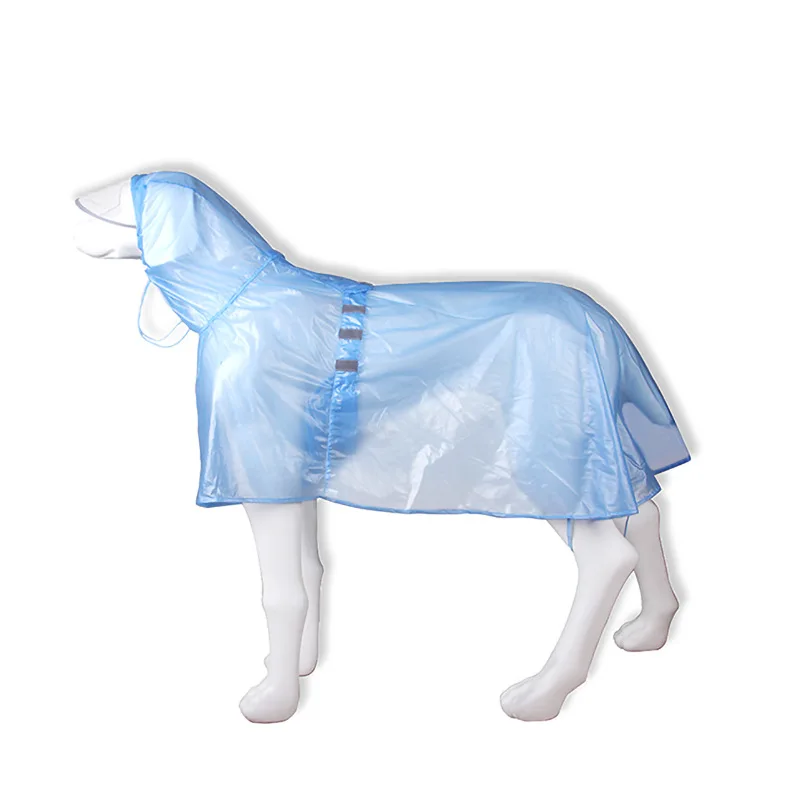 Pet Dog Raincoat Waterproof Rain Clothes High Neck Hooded Jumpsuit For Big Small Dogs Overalls