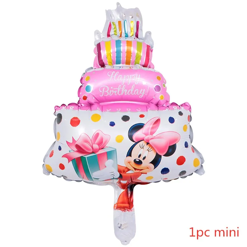 1pc pink cake 112 см гигантский Микки Минни Маус фольгированные шары мультфильм детский день рождения украшения детский душ принадлежности игрушки подарки - Цвет: 1pc pink cake