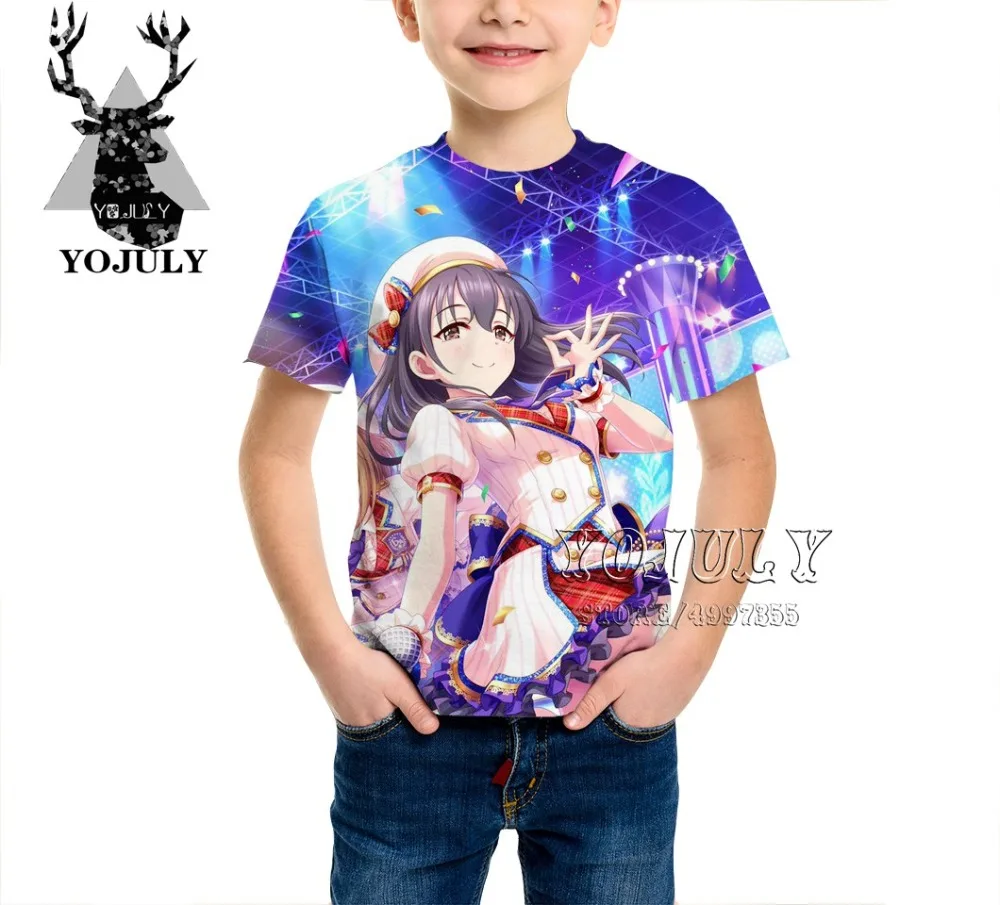 YOJULY Idol Master, Золушка, девочка, аниме, мальчики, девочки, подростки, 3d принт, детская одежда детская футболка Лидер продаж, модные футболки, A465