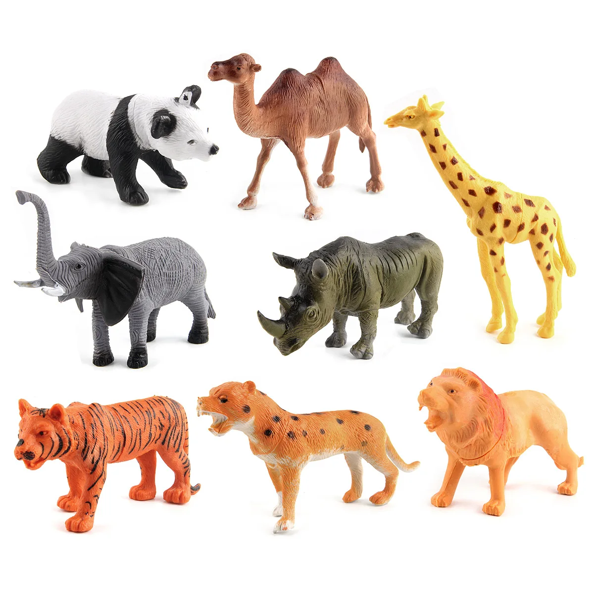8pcs/lot Wild Simulation Animal Kingdom Model Tiger Lion Elephant Giraffe Forest Preschool | Игрушки и хобби
