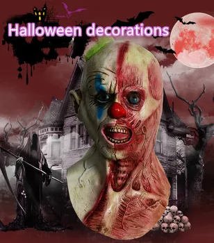 

New Halloween Horror Latex Headgear Grimace Double-sided Clown Mask Prom Dress Up Prop Bar Scary Turt