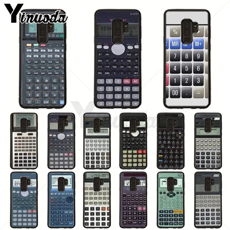 Retro Aneh Lucu Kalkulator Hitam Lembut Ponsel Case untuk Samsung Galaxy S10plus S9 S8plus S10e A50 A70 A10 Ponsel