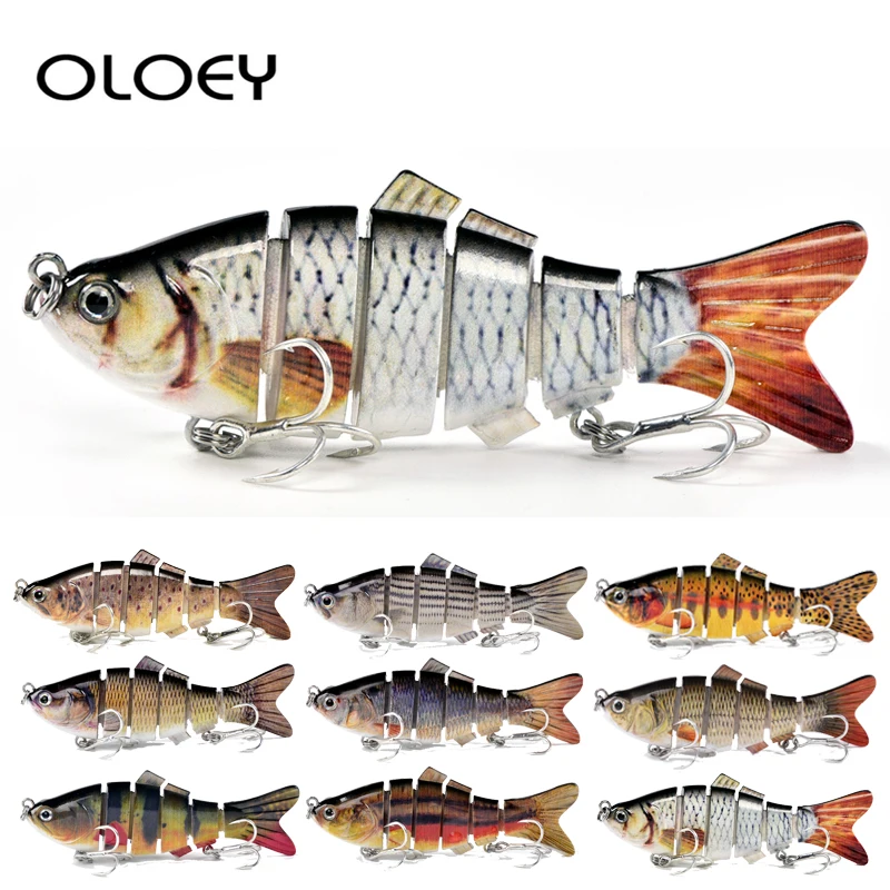 

OLOEY 10cm 19.5g Sinking Wobblers Fishing Lures Jointed Crankbait Swimbait 6 Segment Hard Artificial Bait Fishing Tackle Lure