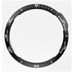 Steel Bezel Ring Styling for Smartwatch - Anti - Scratch Metal Protective Case Cover Accessories (B Black)