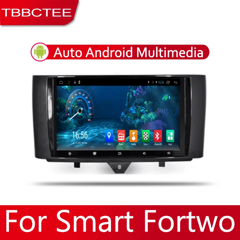 Android 2 Din Автомобильный Радио мультимедийный видео плеер Авто Стерео gps карта для Smart Fortwo 2012~ медиа Navi навигация