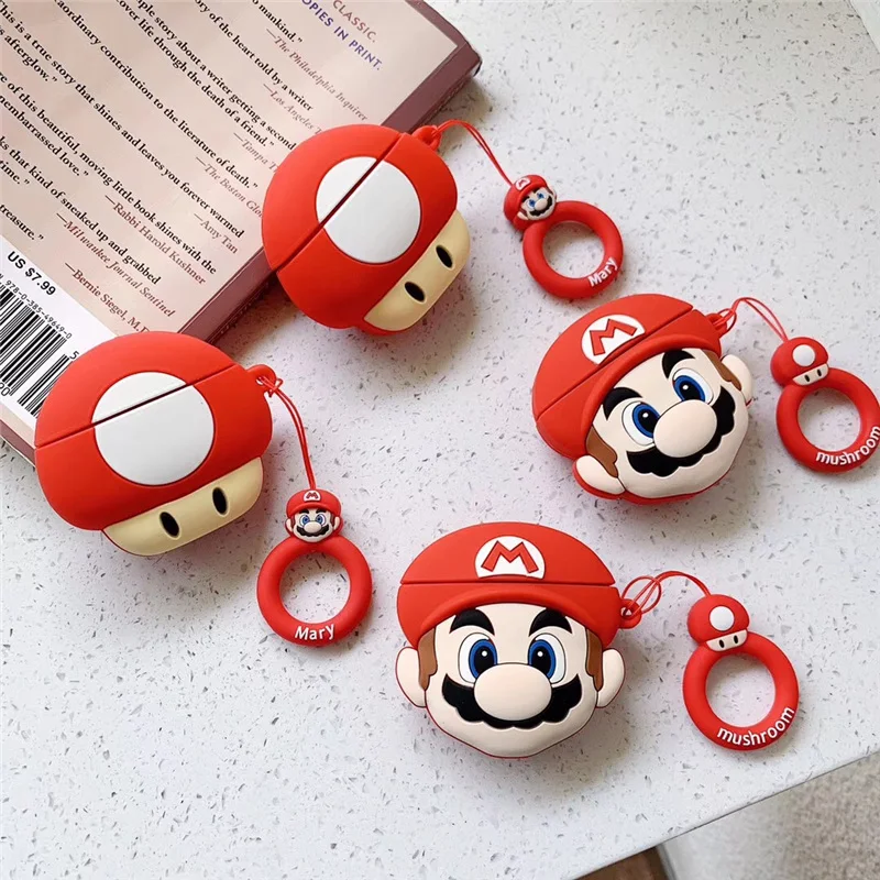 3D Силиконовый Мультфильм Coque Супер Марио Bros Toad чехол для air pods 1 2 наушники чехол для Apple Airpods Силиконовые чехлы Funda