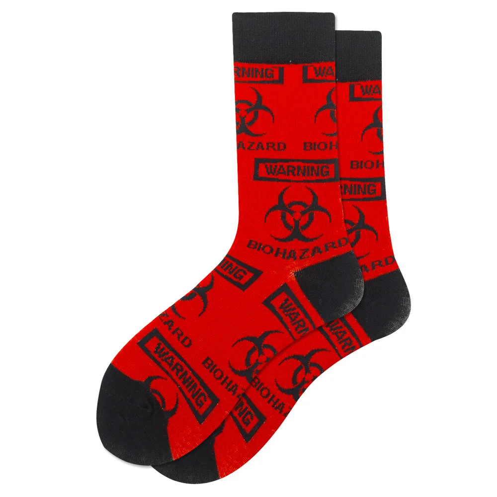 1 пара веселых мужских носков высокого качества чесаные хлопковые длинные цветные носки новинка красные винные Свадебные носки для еды крутые