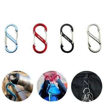 

10pcs/lot Aluminum Alloy S Type Key Chain Climbing Carabiner EDC Outdoor backpack Quick Hook Camping 8 Shape Buckle Hiking Tools
