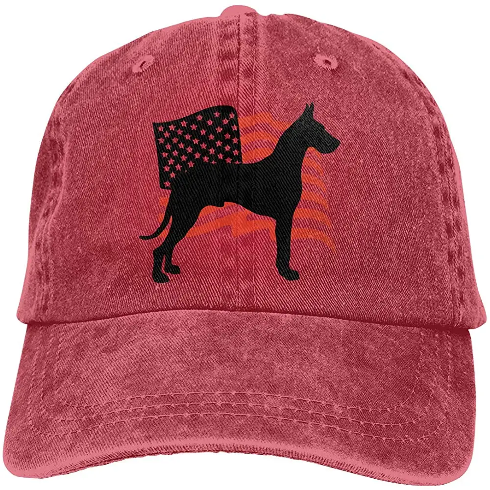 Мужская или женская Регулируемая хлопковая джинсовая бейсболка s Great Dane с американским флагом Кепка в стиле хип-хоп